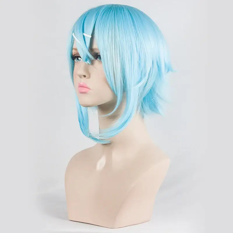 Sword Art Online Sinon Short Cosplay Wig – Ice Blue